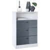 KOMMODE Pino Fronten in Grau Hochglanz - Grau, Holzwerkstoff (56/86.5/36cm) - Vladon