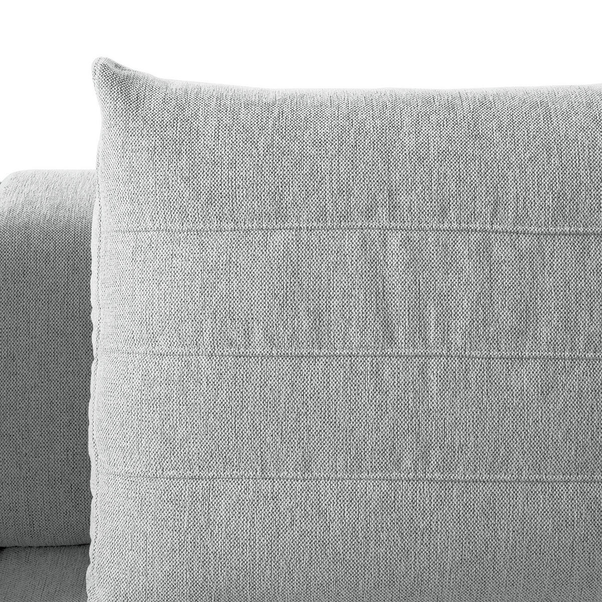 3-SITZER ECKSOFA mit Longchair - Webstoff - Hellgrau/Schwarz, Kunststoff/Textil (320/170cm) - home24