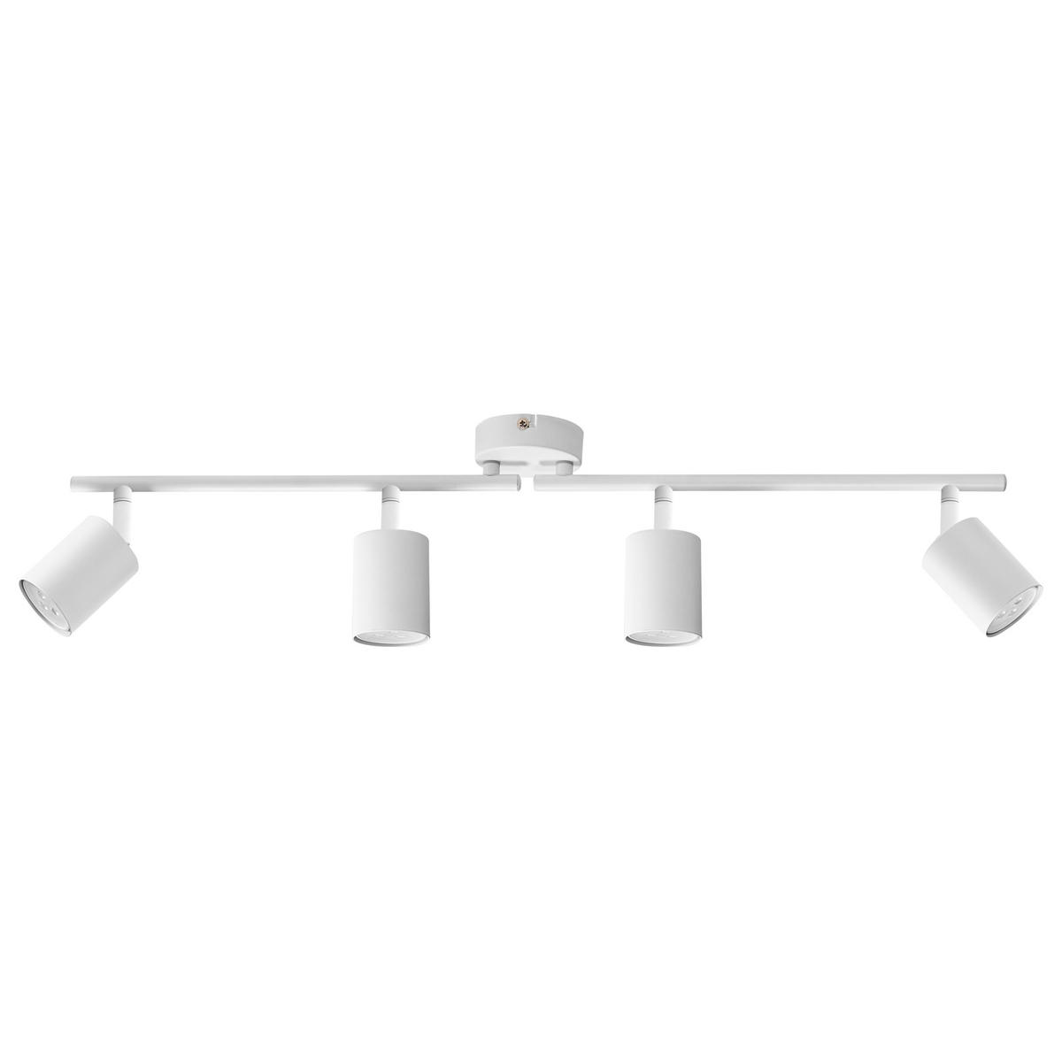 STRAHLER-4-FLAMMIG Weiß Nyando - Weiß, Metall (8/68/17cm) - Beliani