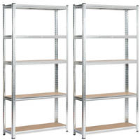 SCHWERLASTREGAL galvanisiertes Silber 90x30x180 cm - Silberfarben, Metall (90/180/30cm) - Akord