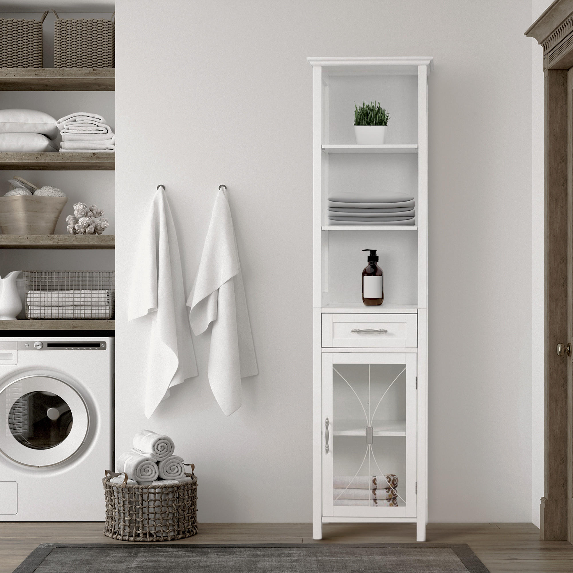 HOCHSCHRANK Weiß - Weiß, Holzwerkstoff (43.2/165.1/34.3cm) - Teamson Home