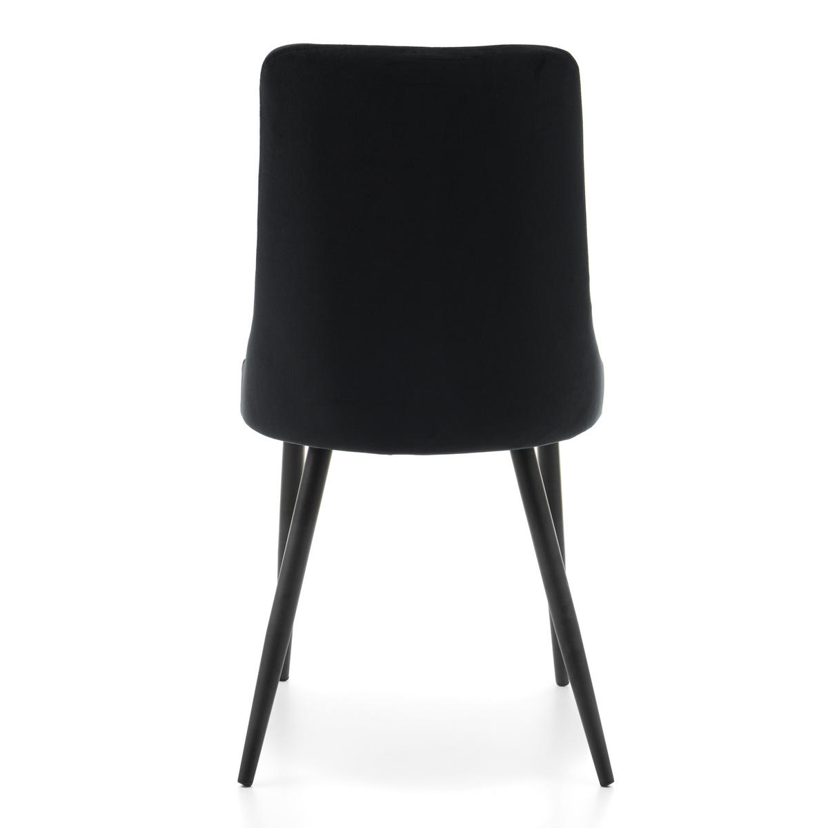 STUHL UNO gepolstert - schwarz - Samt Velours - Schwarz, Textil/Metall (48/95/57cm) - NEW HOME