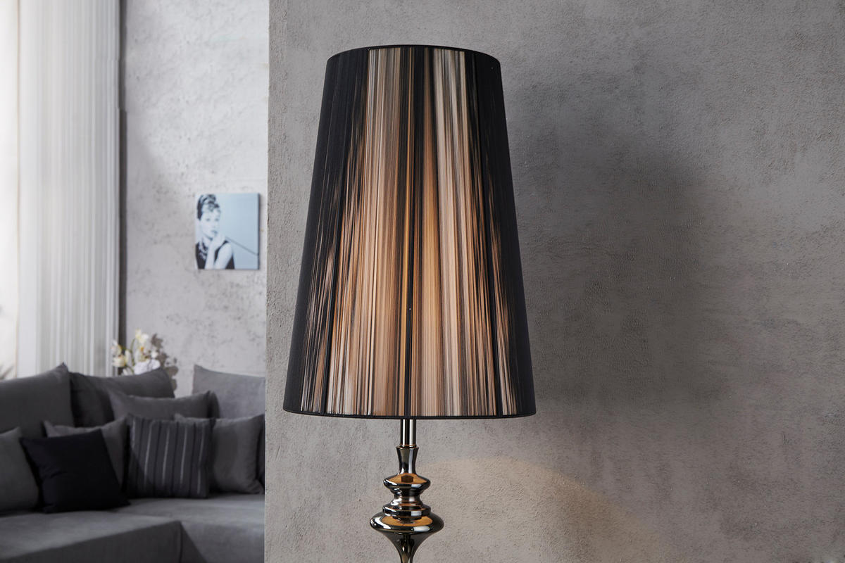 STEHLEUCHTE LUCIE Metall Schwarz 160 cm - Schwarz, Metall (40/40/160cm) - riess-ambiente