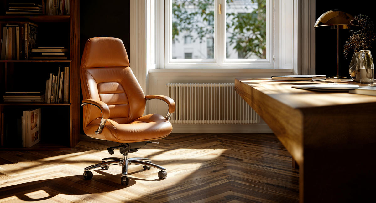 CHEFSESSEL Leder mit Multiblockwippmechanik bis 120 kg MIRON, Beige 67x67x137 cm - Beige/Silberfarben, Leder/Metall (67/137/67cm) - KADIMA DESIGN
