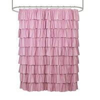 DUSCHVORHANG Rosa Polyester modern rustikal 180 x 180 cm Dekor Badezimmer - Pink, Textil (180/180cm) - MCBOSON