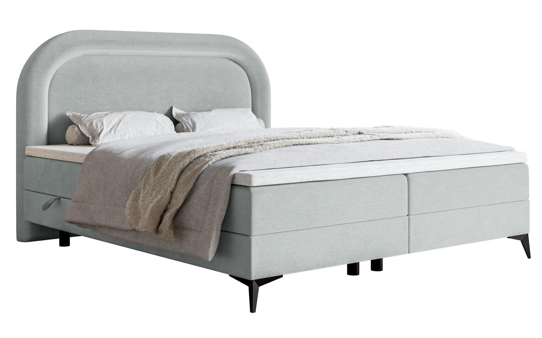 BOXBETT Loreo Hellgrau Samt wasserfest 140x200 cm - Hellgrau/Schwarz, Kunststoff/Textil (140/200cm) - Selsey
