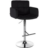 BARHOCKER Lausanne Samt chrom schwarz - Chromfarben/Schwarz, Textil/Metall (60/113/56cm) - TPFLiving