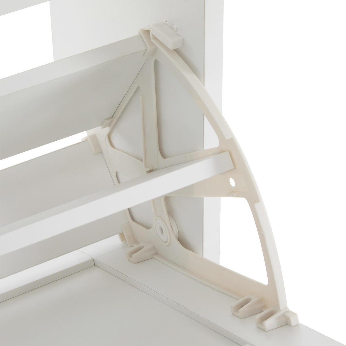 SCHUHSCHRANK aus Spanplatte 110x24x90cm in Weiß mit 4 Klappfächern - Weiß, Holzwerkstoff (110/90/24cm) - Modfu