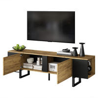 TV-LOWBOARD 180x40x55 cm 2 Schränke Offene Fächer Stauraum - Naturfarben, Holzwerkstoff (40/55/180cm) - FLIEKS