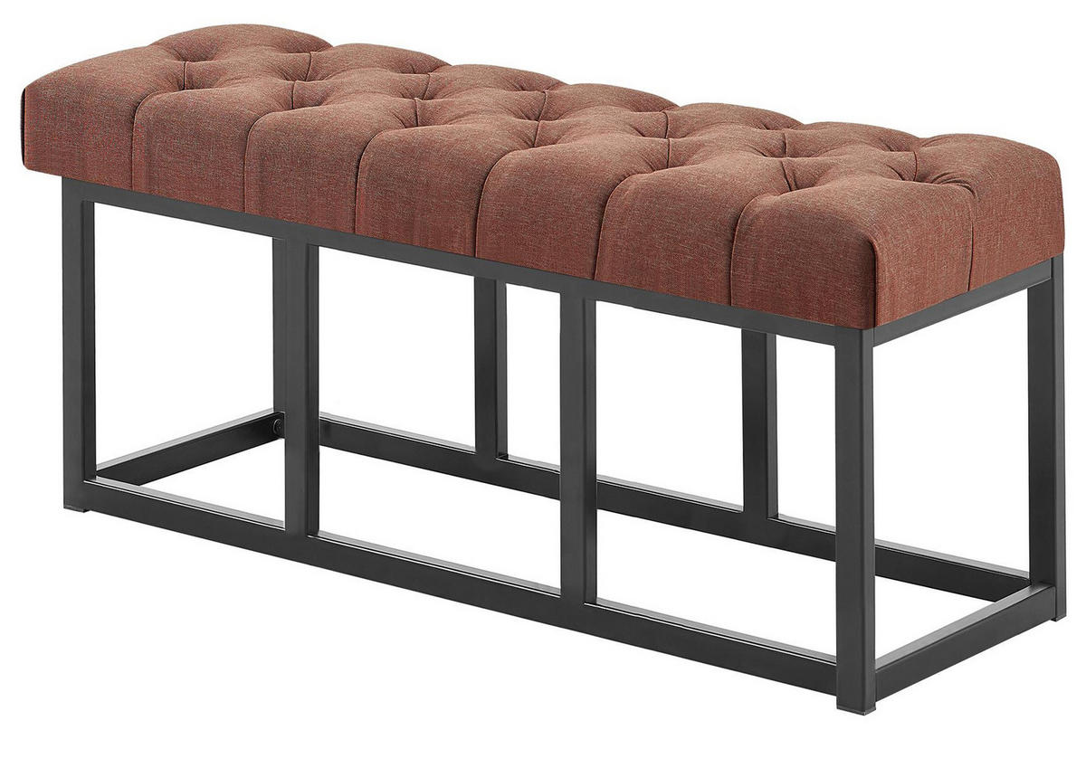 SITZBANK 100/38 cm Stoff Braun - Schwarz/Braun, Textil/Metall (100/46/38cm) - CLP
