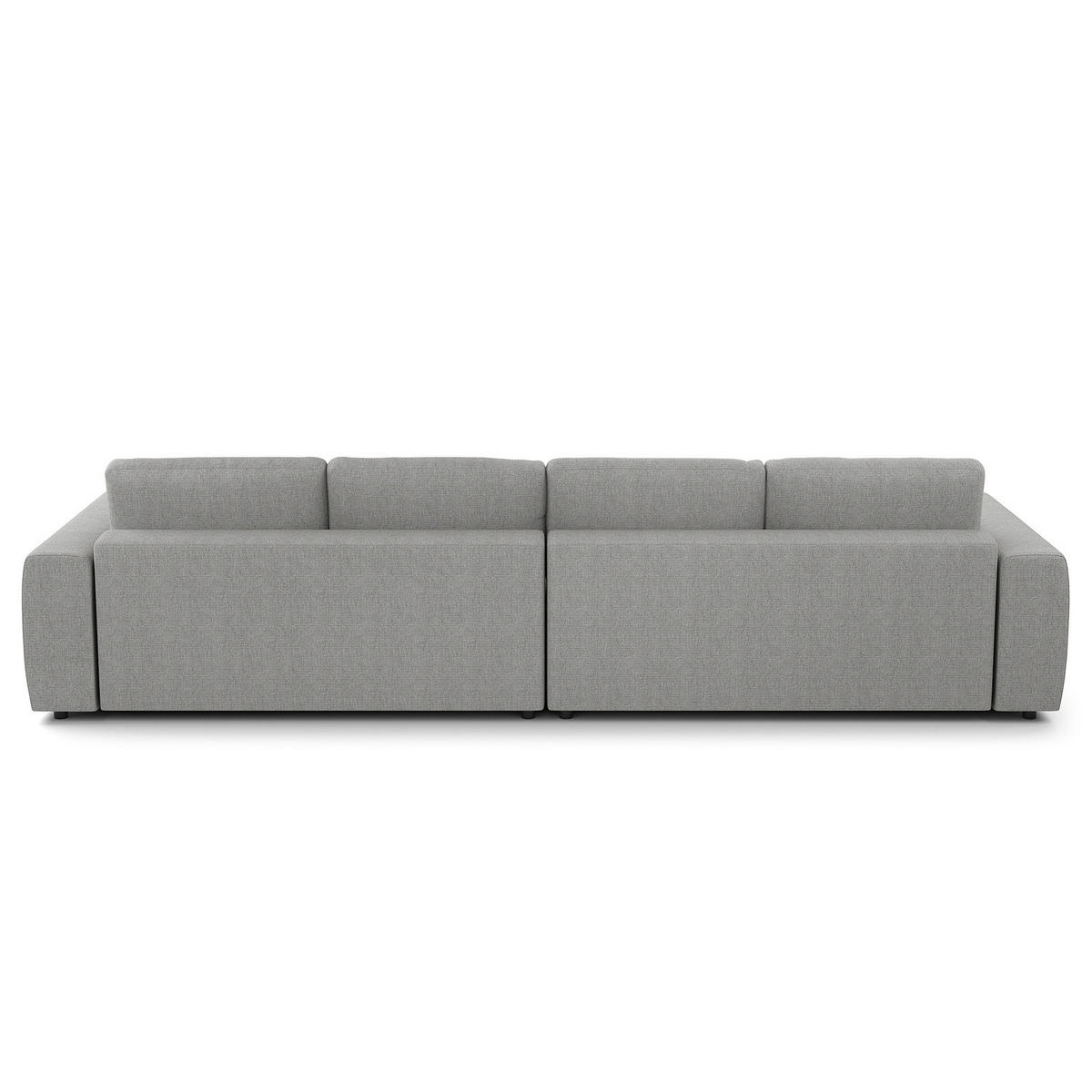 ECKSOFA mit XXL-Longchair - Hellgrau/Schwarz, Kunststoff/Textil (323/182cm) - home24