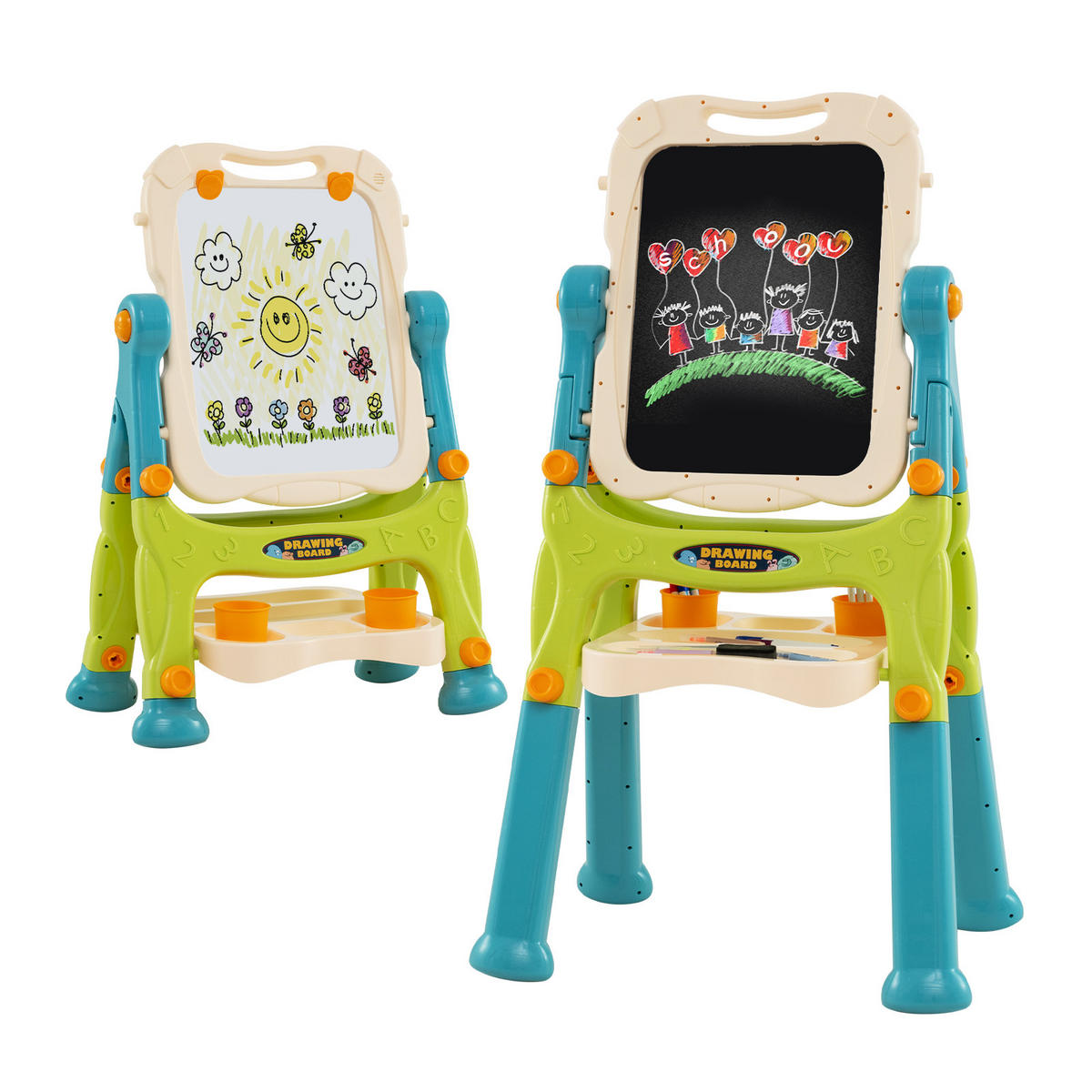 KINDERTAFEL Mehrfarbig - Blau/Multicolor, Kunststoff (48/109/61cm) - COSTWAY