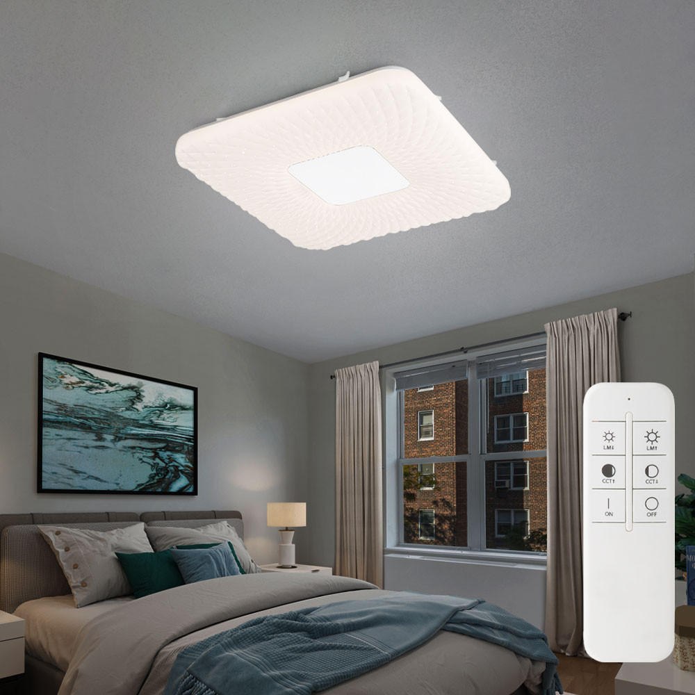 LED DECKENLEUCHTE FINDUS Weiß Metall - Weiß, Metall (43/43/4.6cm) - Globo Lighting