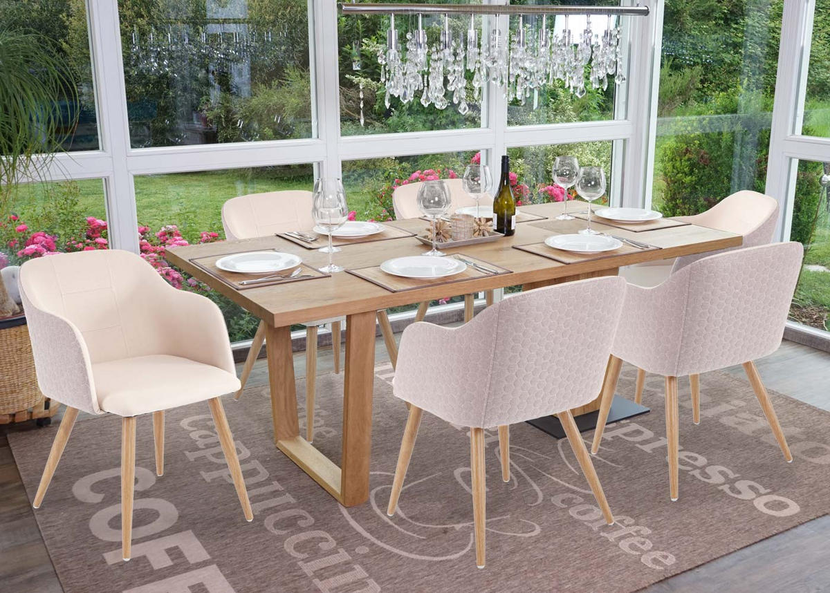 ESSZIMMERSTUHL Beige 6er-Set - Beige, Textil (53/78/60cm) - MCW