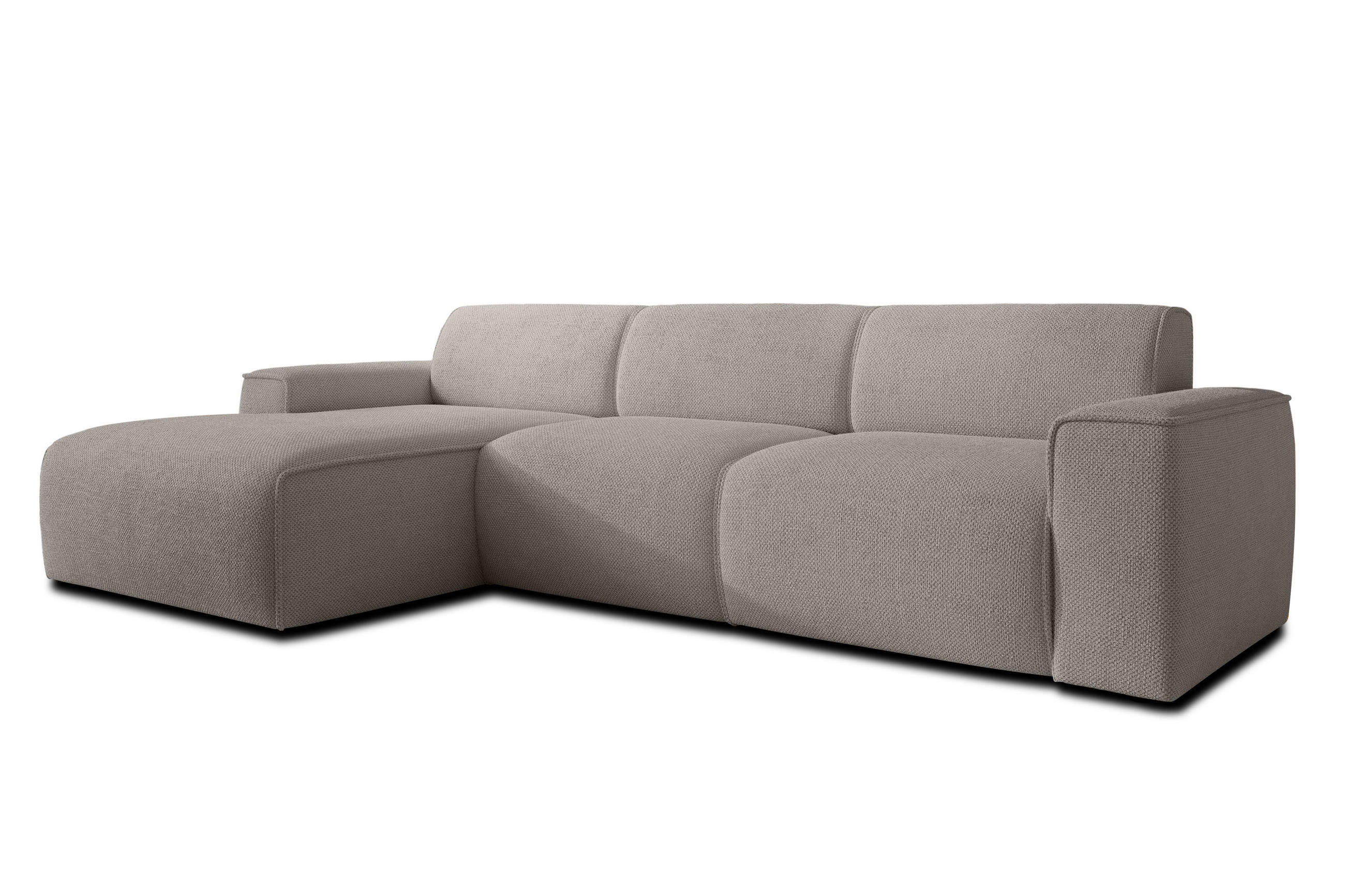 ECKSOFA L Form Didim mini Beige 310/165/78 cm – stilvolle kleine Eckcouch L - Beige/Schwarz, Kunststoff/Textil (165/310cm) - AX Living