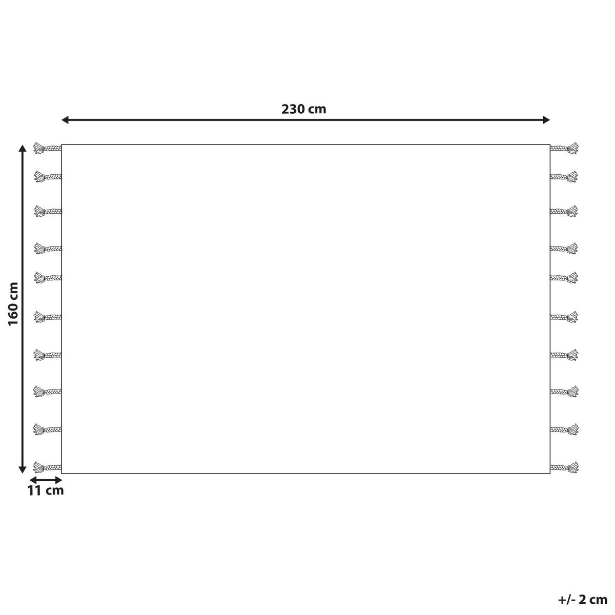 TEPPICH geflochten Corum 230/160 cm - Schwarz, Textil (160/230cm) - Beliani