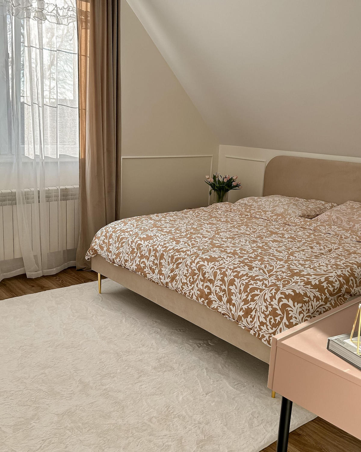 POLSTERBETT 180/200 cm Helles Beige Flayat - Beige/Goldfarben, Textil (180/200cm) - Beliani