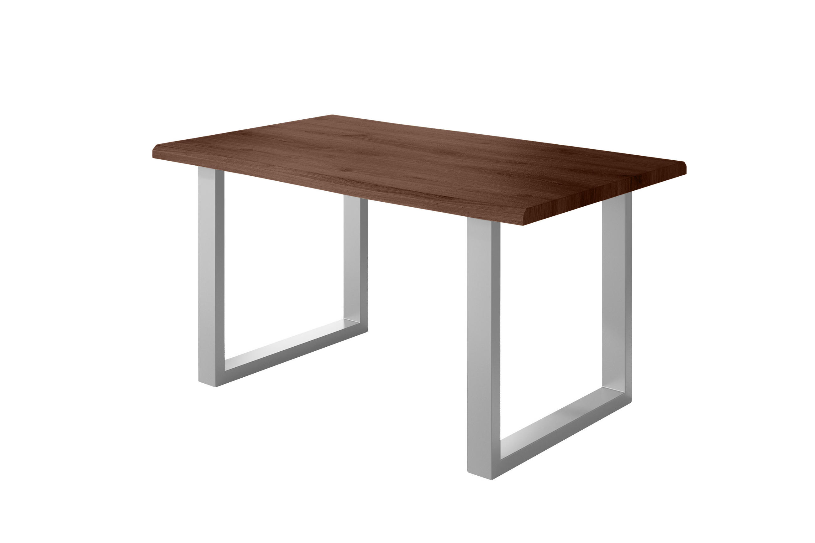 ESSTISCH JULIUS U - Silberfarben/Nussbaumfarben, Holz (80/140/77cm) - SAM