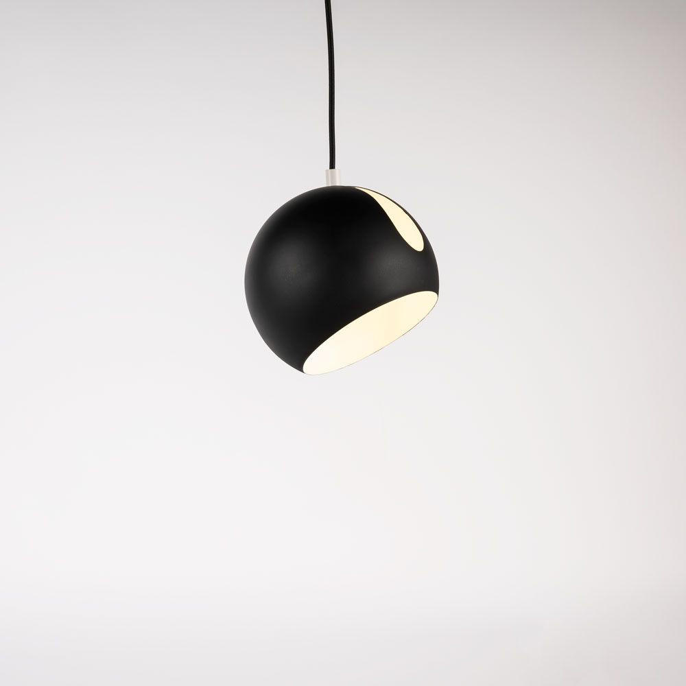 GALERIELEUCHTE Ball 5m Abhängung Schwarz/Weiß Ø 20cm - Schwarz/Weiß, Metall (20/20/13cm) - s.luce