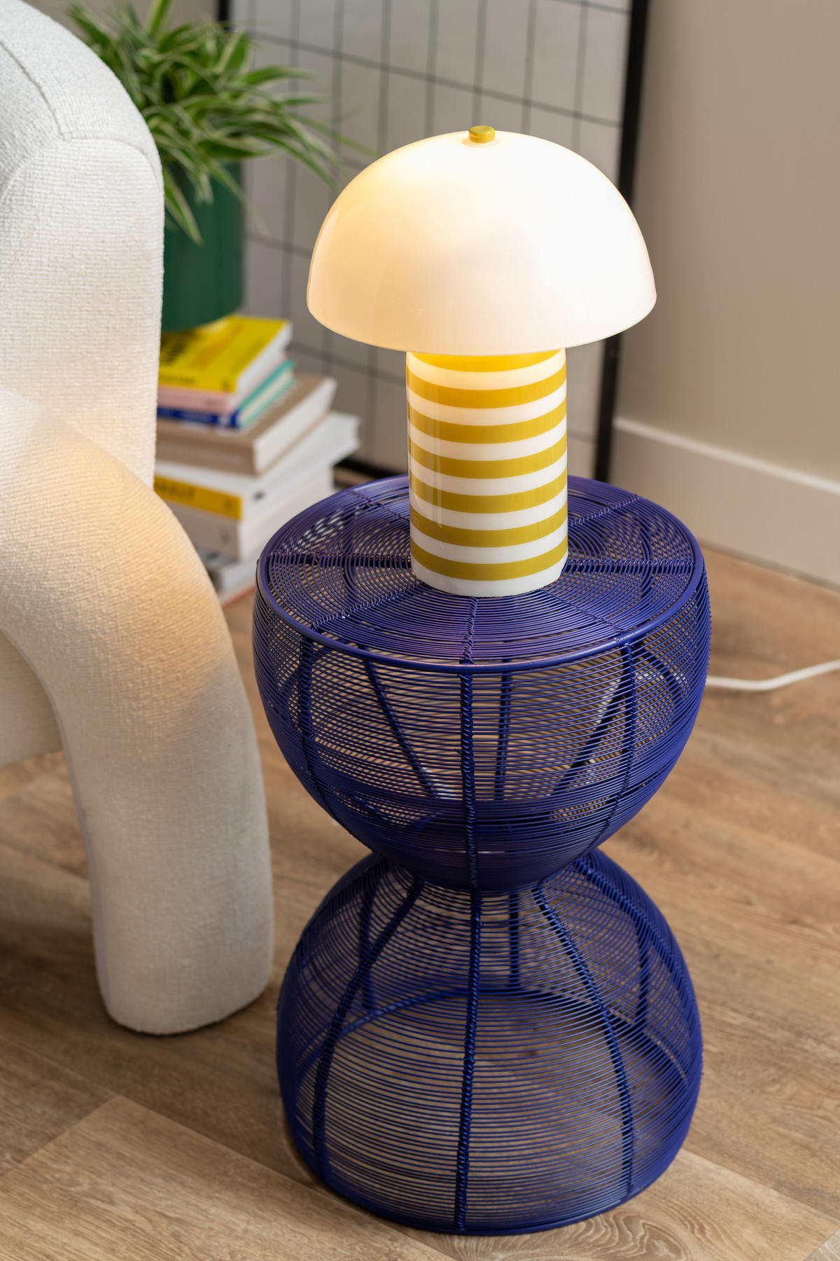 BEISTELLTISCH Cuerda Onda - Blau - 30/30/41 cm - Blau, Metall (30/30/41cm) - Leitmotiv
