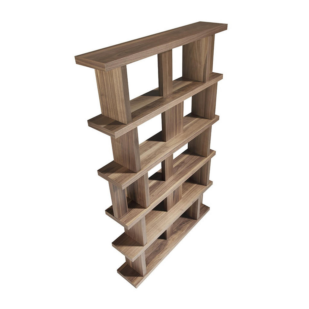 Thumbnail - Angel Cerda Regal, Walnuss, Holz, 120x195x23 cm, Wohnzimmer, ,