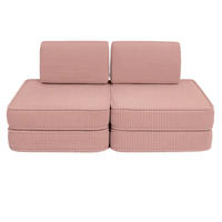 KINDERSOFA AESTHETIC 120 cm Cord Rosa 4 Stk - Rosa, Textil (60/12.5/120cm) - MeowBaby