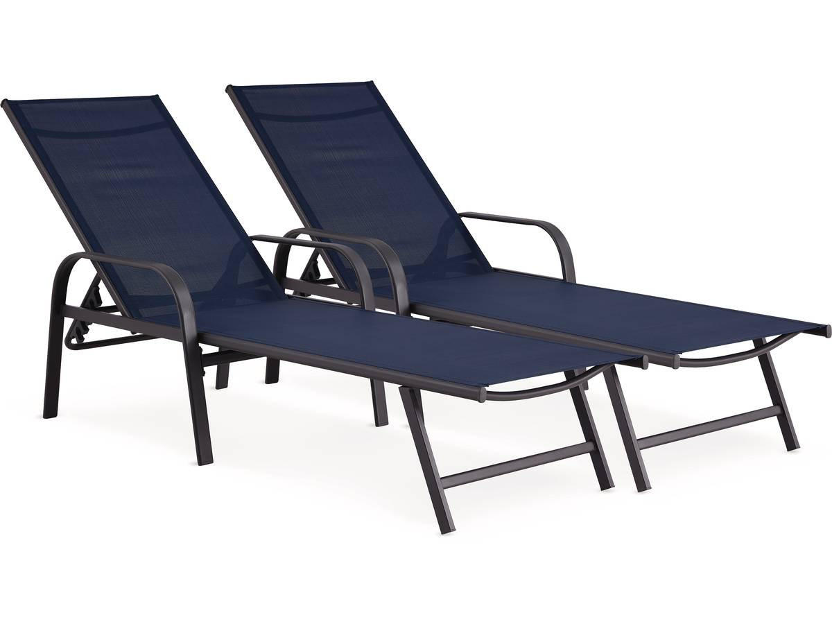 Habitat Garten Sonnenliege Blau 59x45x193 cm