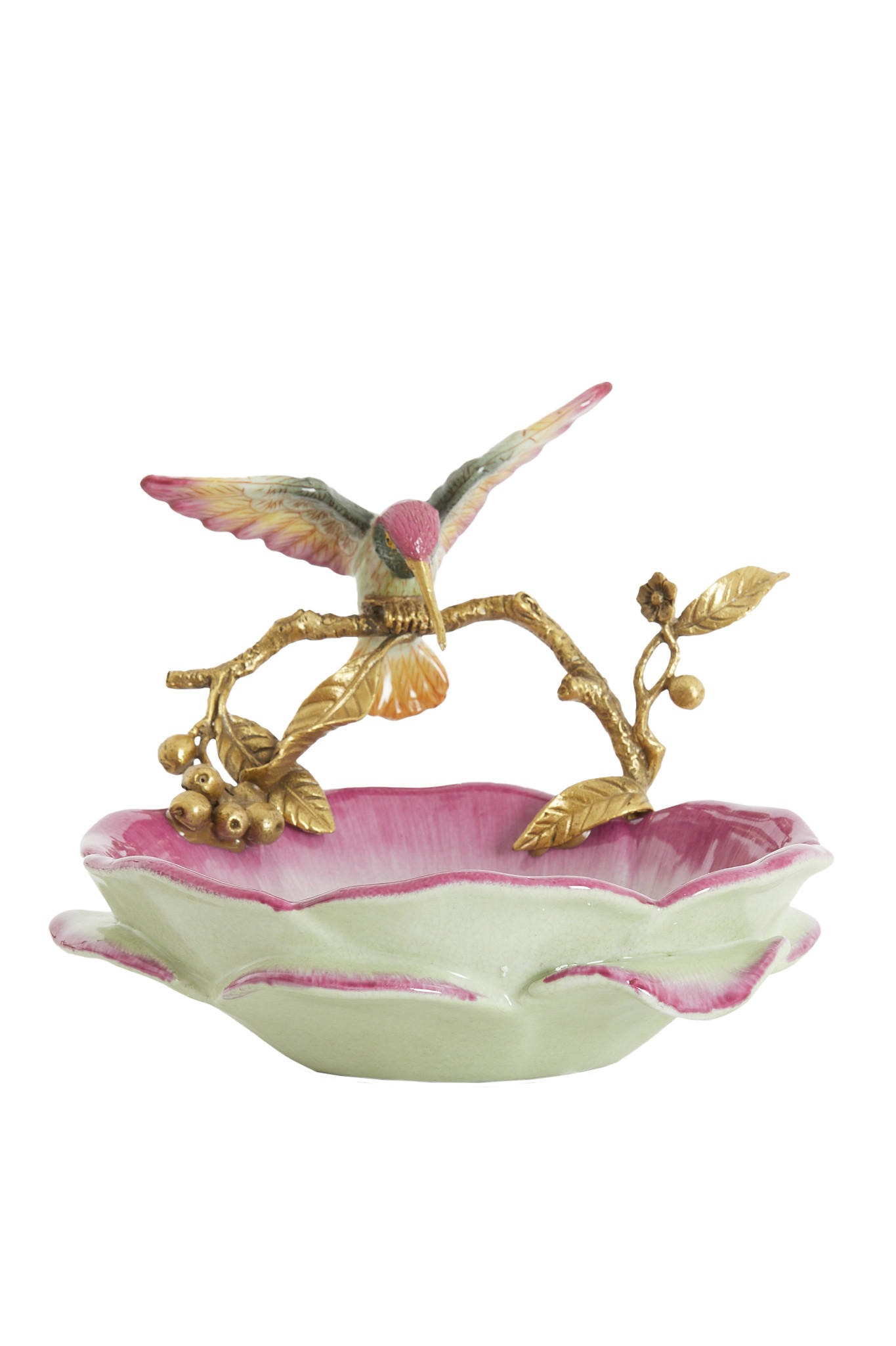 SCHALE Hummingbird Rosa 24/21/20 cm - Pink, Keramik (20cm) - Light & Living
