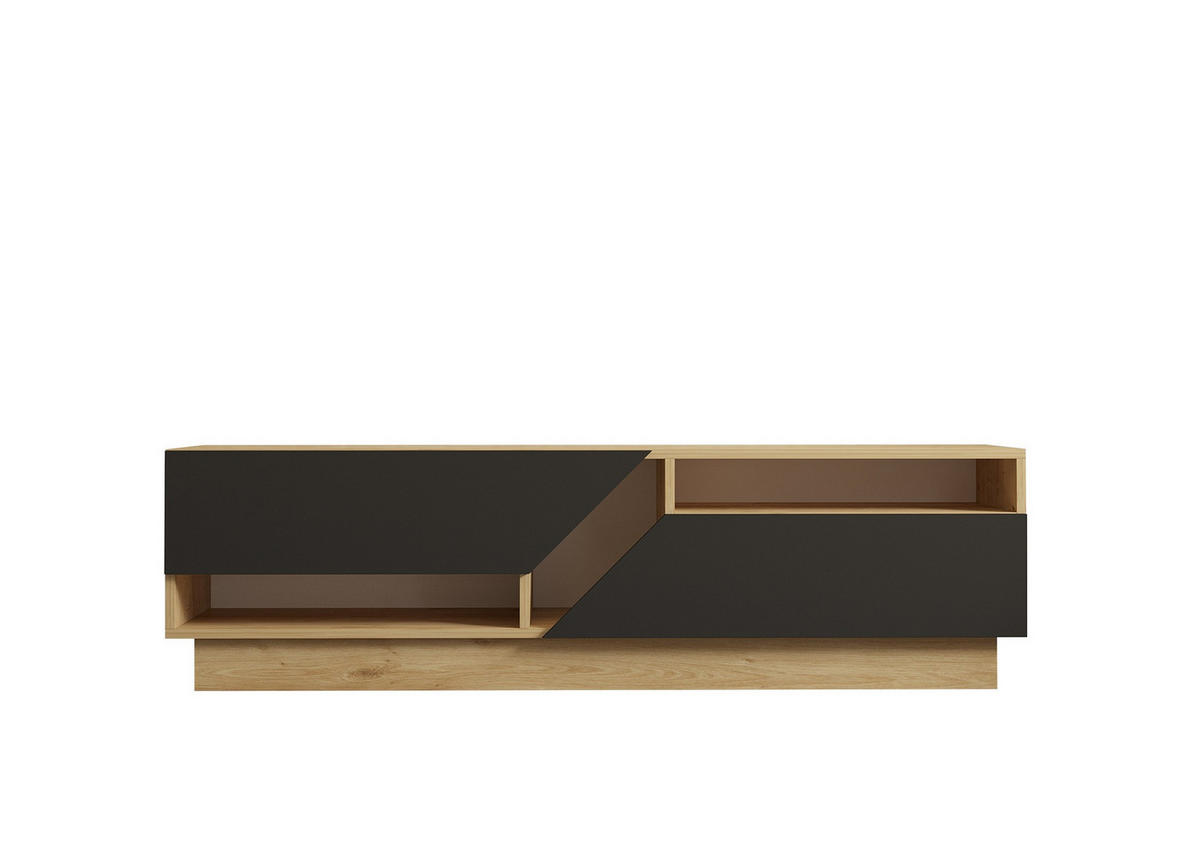 TV-MÖBEL yaprak grau anthrazit - Grau, Holz (40/45/160cm) - Habitat Garten