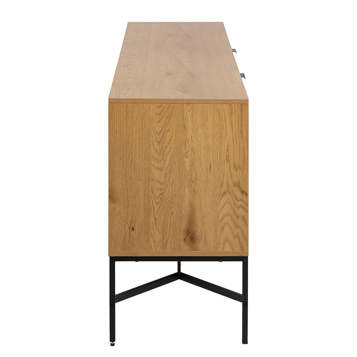 SIDEBOARD - Wildeiche Dekor / Schwarz - Braun, Holzwerkstoff/Metall (180/70/40cm) - home24