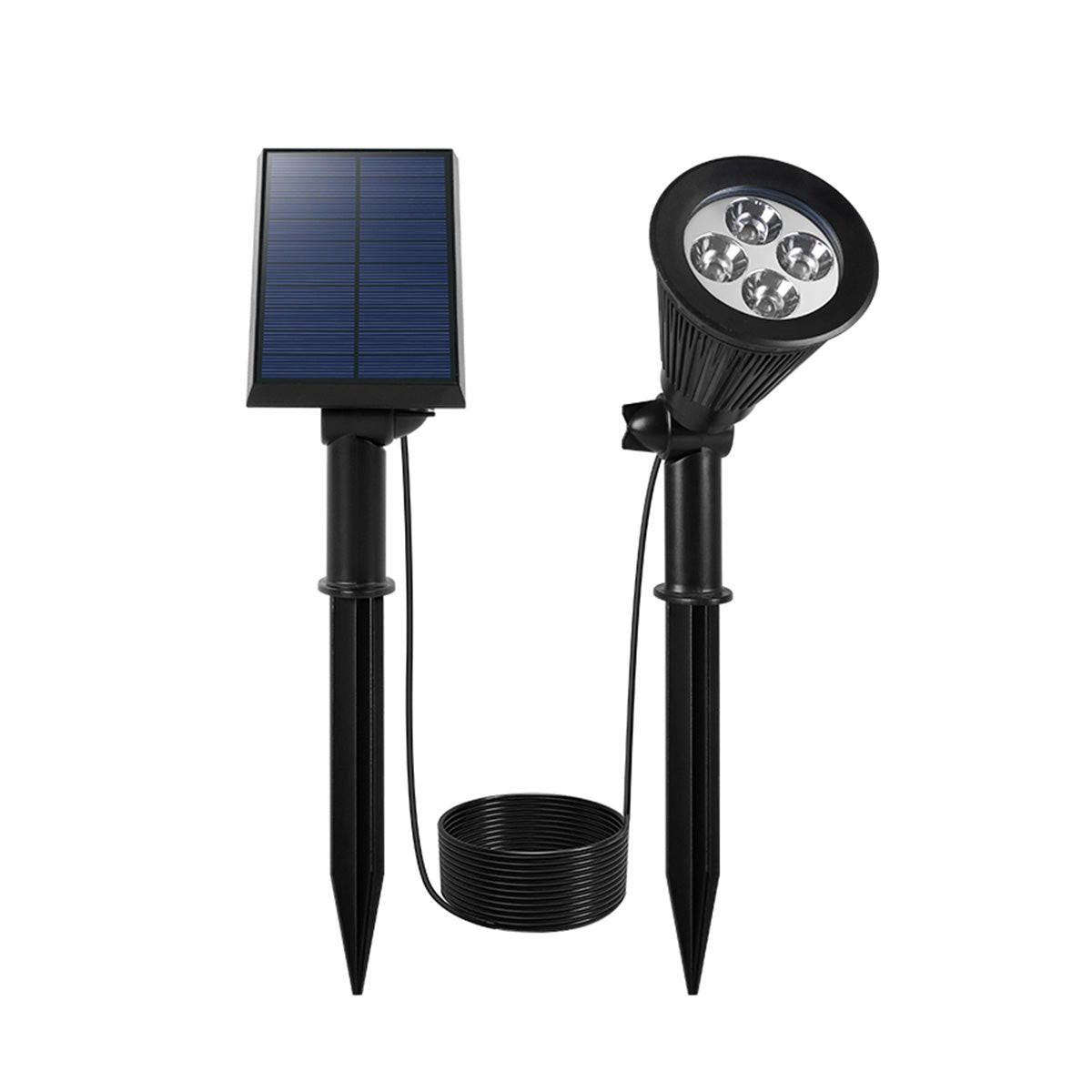 SOLARSPOT SPIKY schwarz - Schwarz, Kunststoff (10/10/42cm) - Lumisky