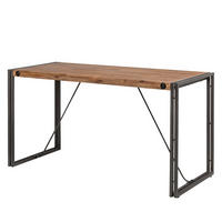 SCHREIBTISCH - Akazie massiv / Metall - Braun, Holz/Metall (60/140/74cm) - home24