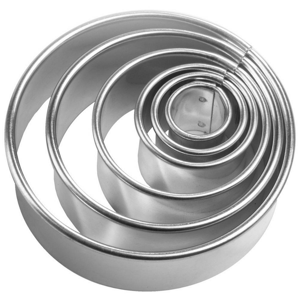 AUSSTECHFORM-SET Kreise 5-teilig Silber - Silberfarben, Metall (5.2/1.5/5.2cm) - Orion 