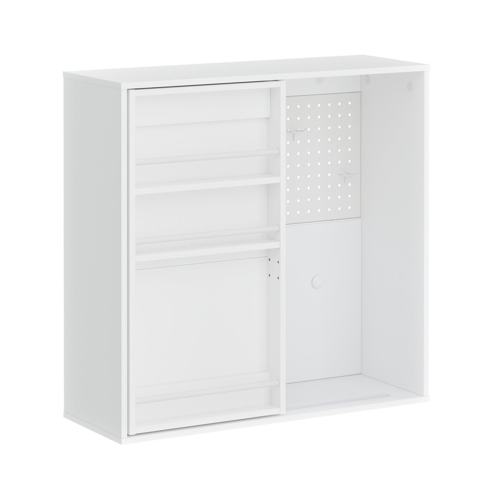 WANDSCHRANK mit Tür und Lochwand STR16-W - Weiß, Holzwerkstoff (25.1/70.2/70cm) - SoBuy