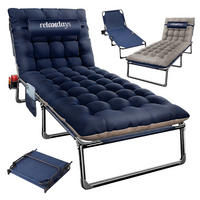 KEMPINGOVÉ lôžko - modrá, kov/textil - Relaxdays