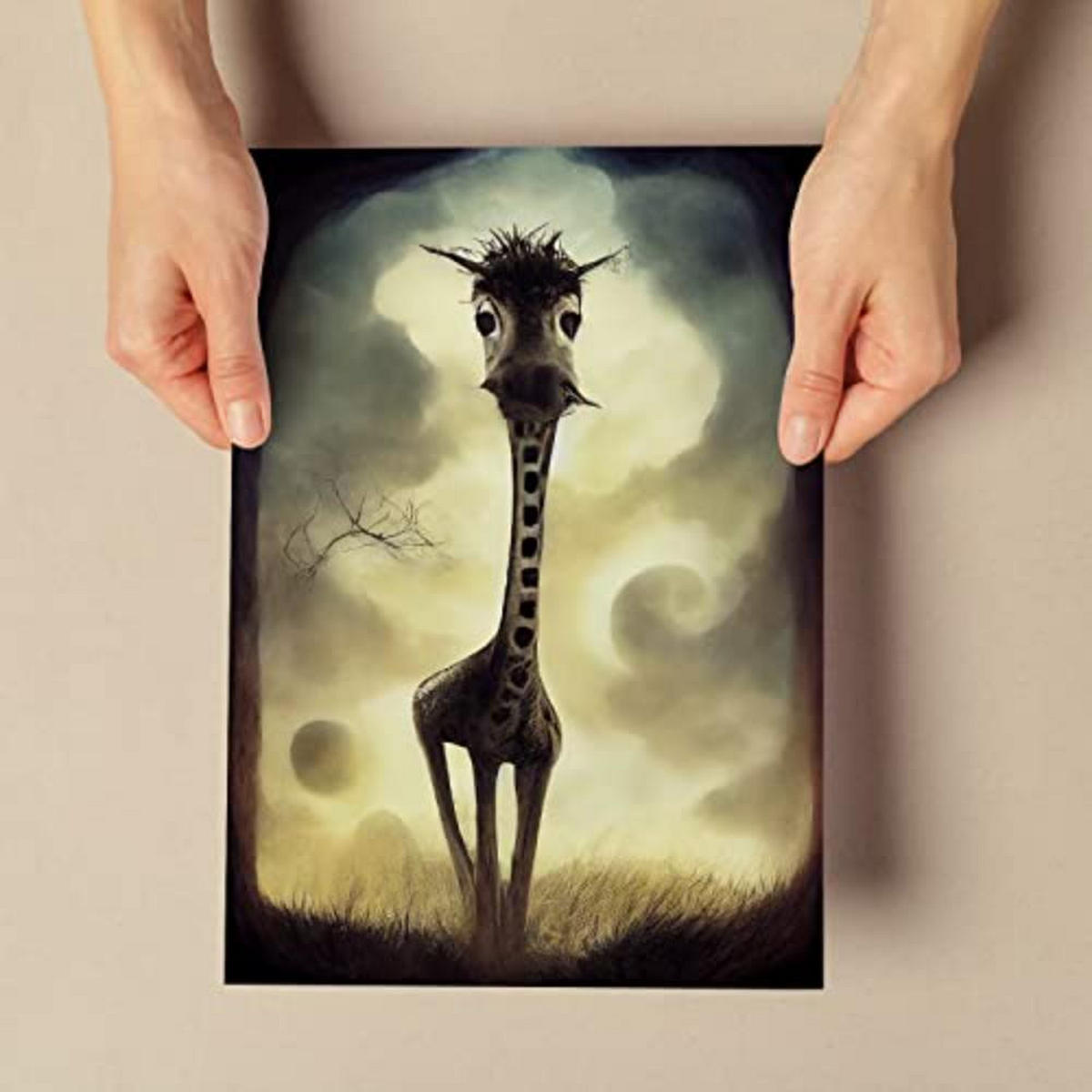 POSTER Set mit 4 Vierbeiner Tier im T Burton Goth Stil A4 Rahmenlos - Klar, Papier (29.7/3cm) - Nacnic