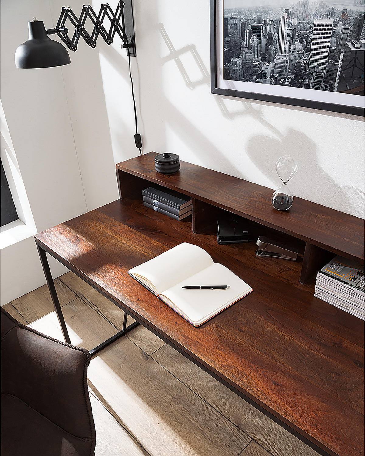 WANDLEUCHTE - Eisen, 1-flammig - Schwarz, Metall (60/28/15cm) - home24