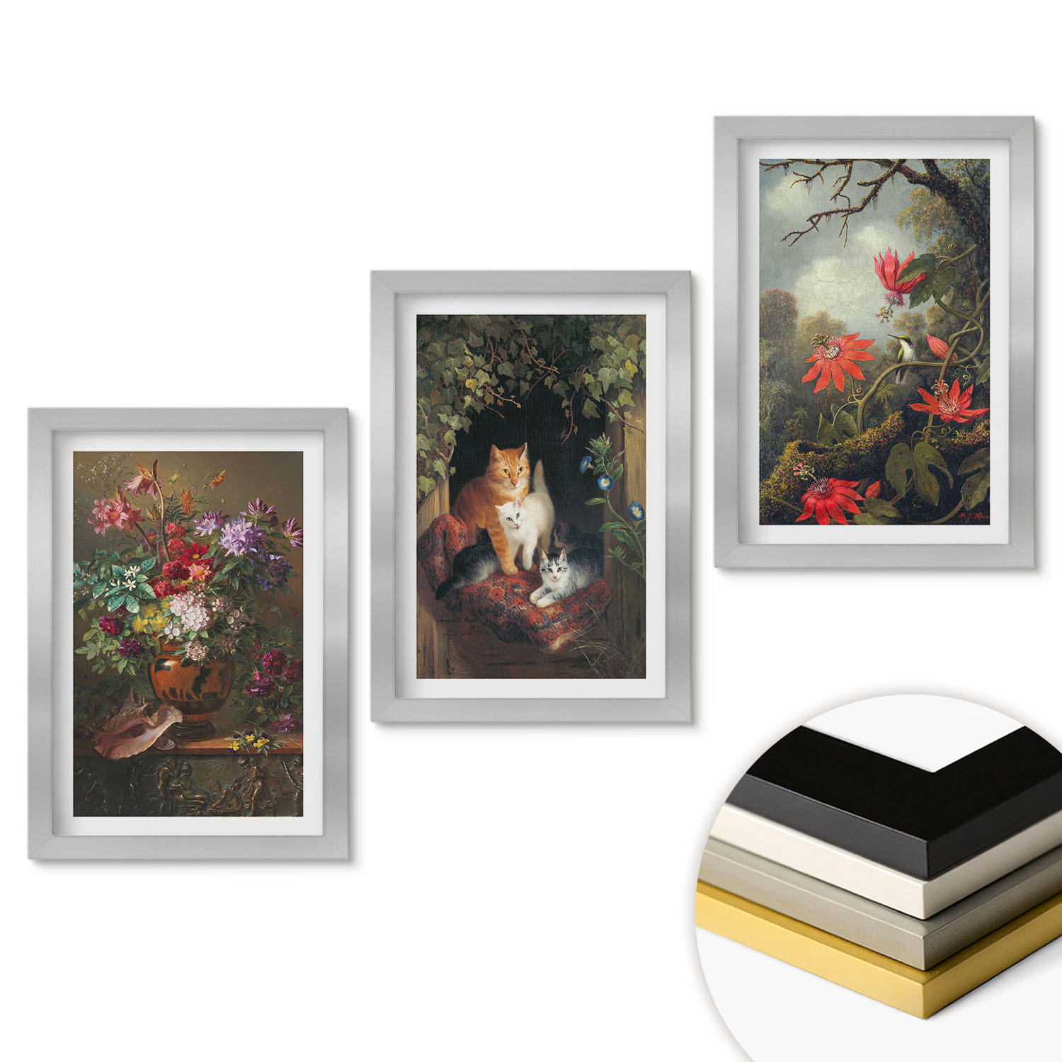 ArtPrintCave Wandbilder Silber 20x30 cm