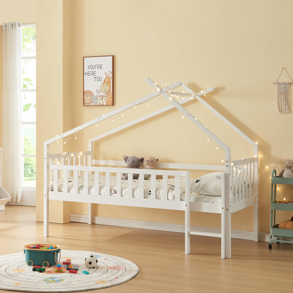 KINDERBETT Sotkamo - Weiß, Holz (90/200cm) - [en.casa]