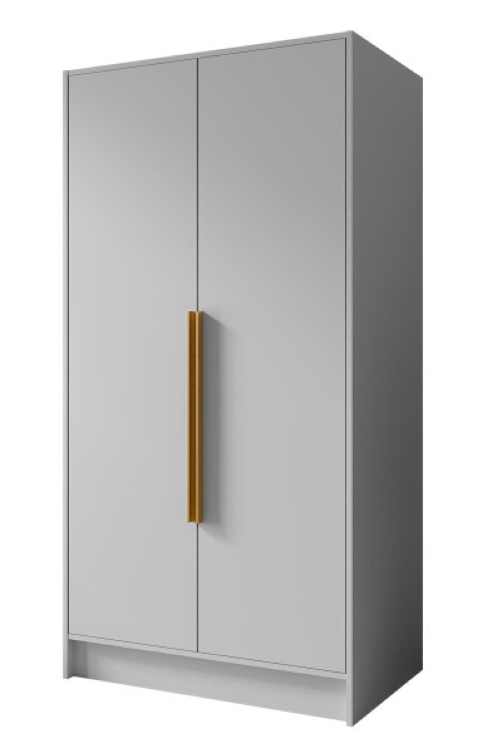 SCHRANK Weiß ORTO 100 G Glatt Ohne Spiegel Mit Goldenen Griffen - Goldfarben/Weiß, Holzwerkstoff (102/200/51cm) - Sepro Meble