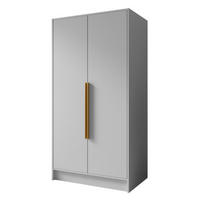 SCHRANK Weiß ORTO 100 G Glatt Ohne Spiegel Mit Goldenen Griffen - Goldfarben/Weiß, Holzwerkstoff (102/200/51cm) - Sepro Meble