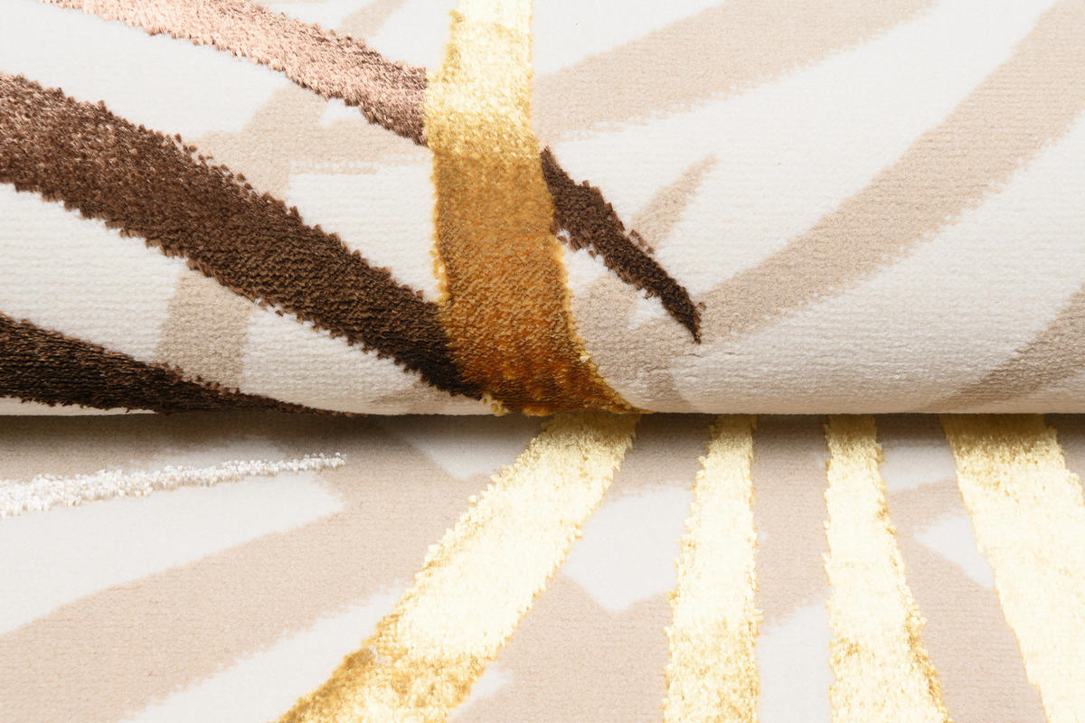 TEPPICH GOLDEN Creme Braun 200/300 cm - Creme/Braun, Kunststoff (200/300cm) - Tapiso