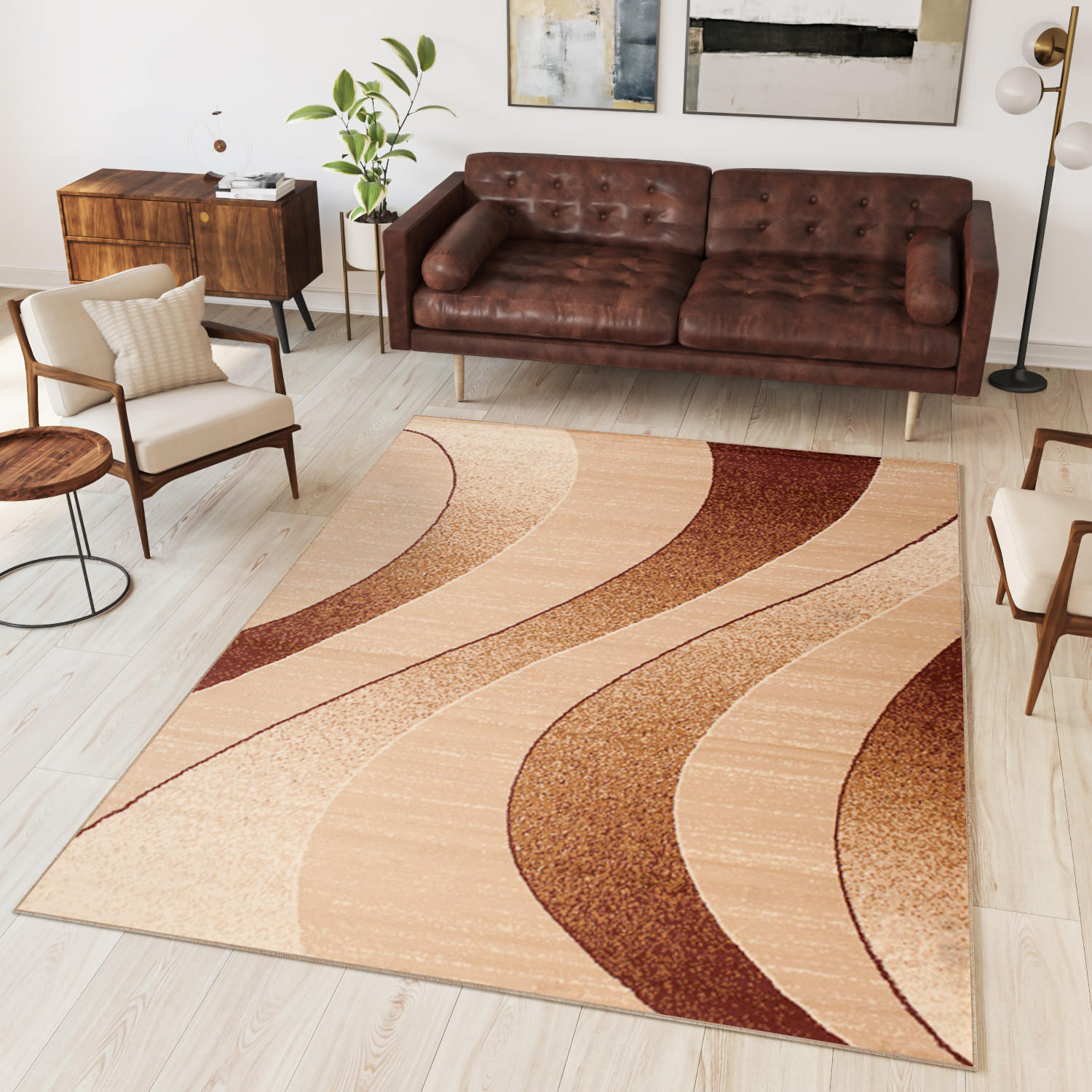 TEPPICH DREAM Hellbraun 160/220 cm - Hellbraun, Textil (160/220cm) - Tapiso