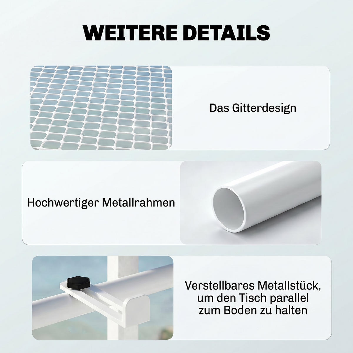 BALKONHÄNGETISCH, Weiß, Metall - Weiß, Metall (60/47/50cm) - Outsunny