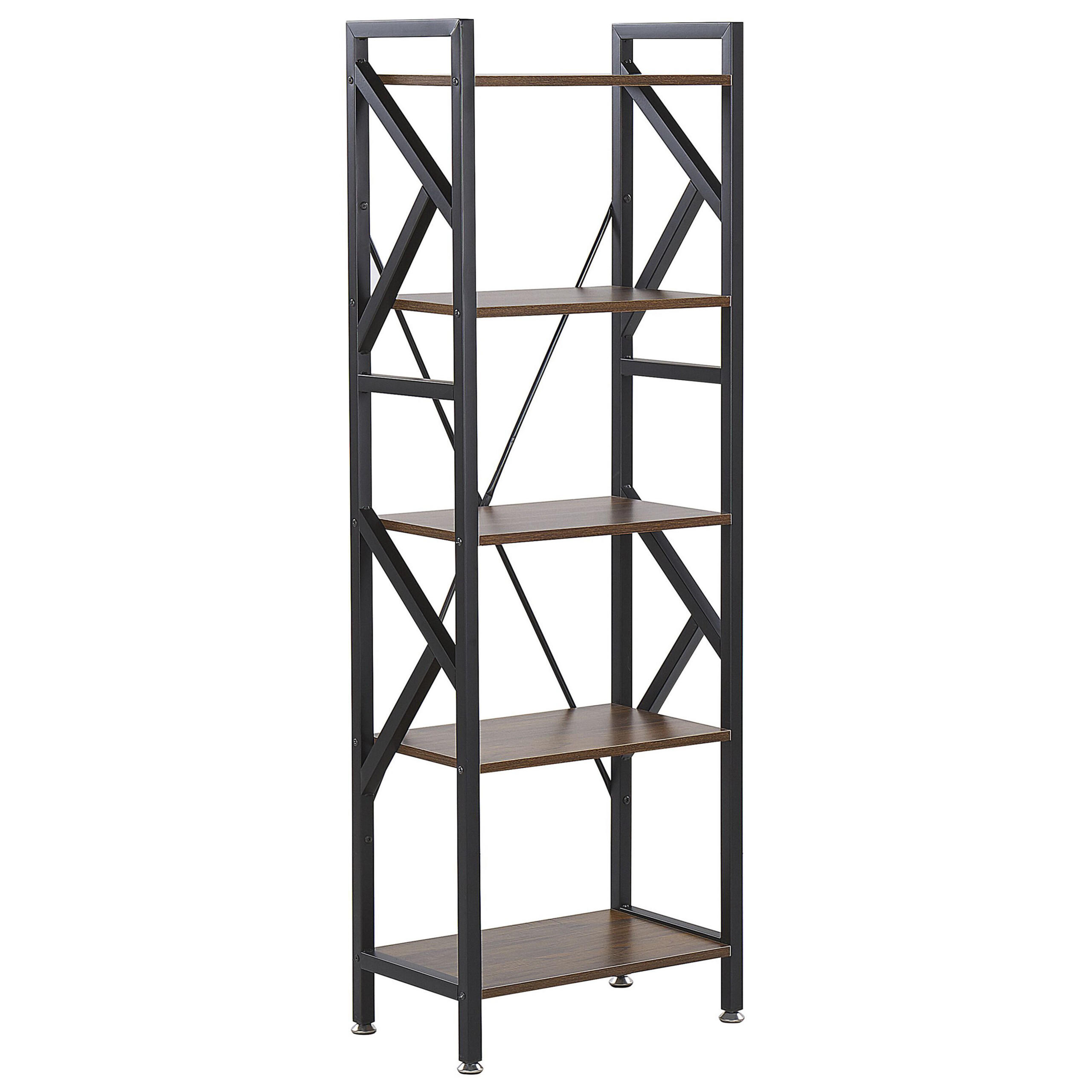 REGAL 5 Fächer Dale - Dunkelbraun, Holzwerkstoff (47/150/30cm) - Beliani