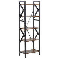 REGAL 5 Fächer Dale - Dunkelbraun, Holzwerkstoff (47/150/30cm) - Beliani