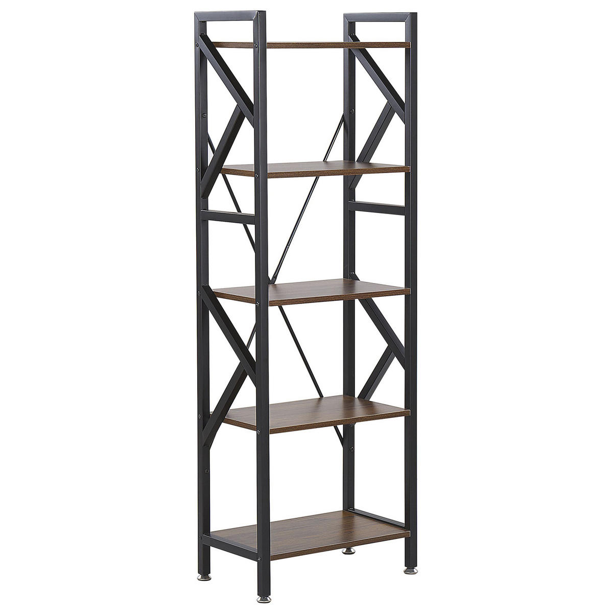 REGAL 5 Fächer Dale - Dunkelbraun, Holzwerkstoff (47/150/30cm) - Beliani