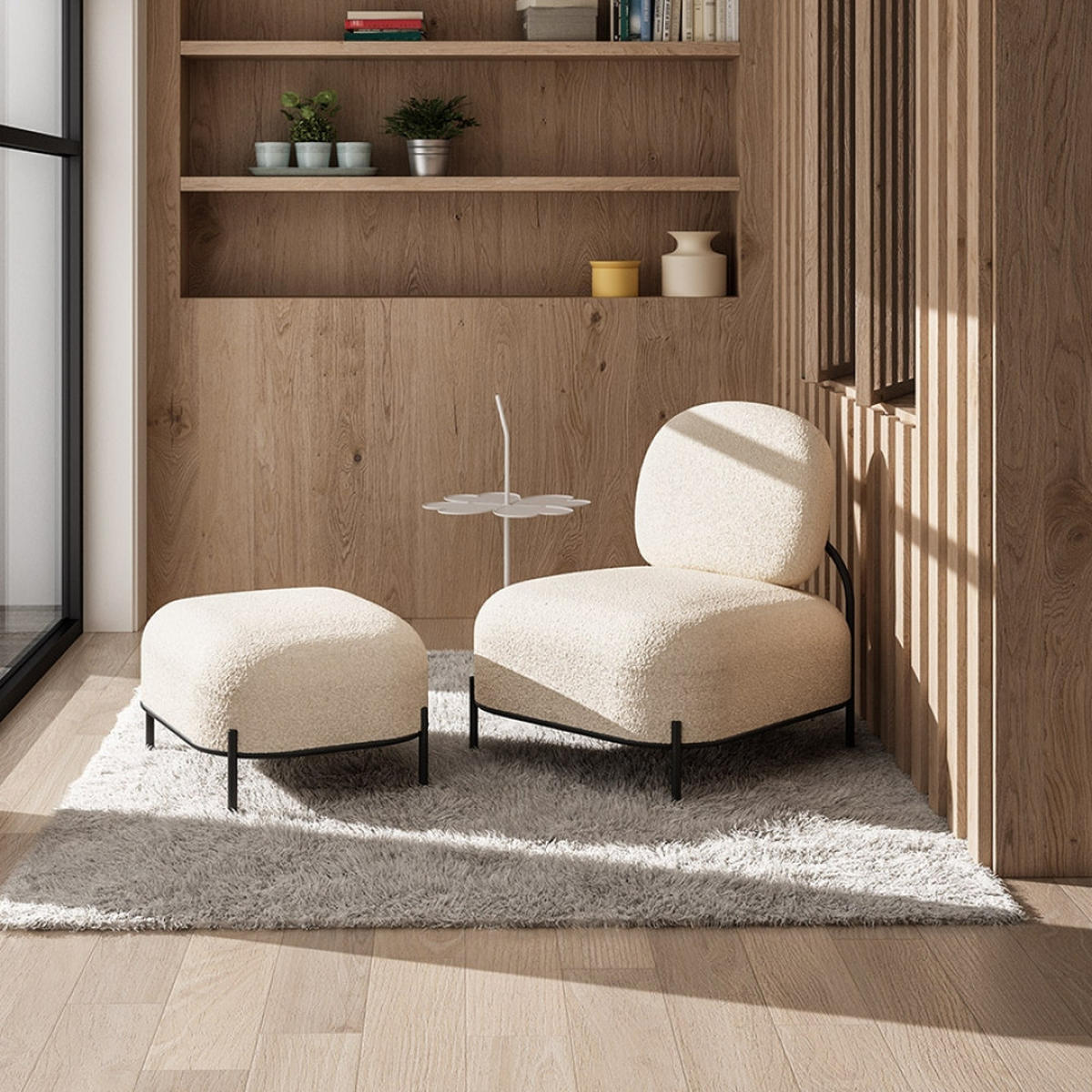 LOUNGESESSEL Beige 66.5x76x71cm - Beige/Schwarz, Textil/Metall (66.5/76/71cm) - AlterEgo
