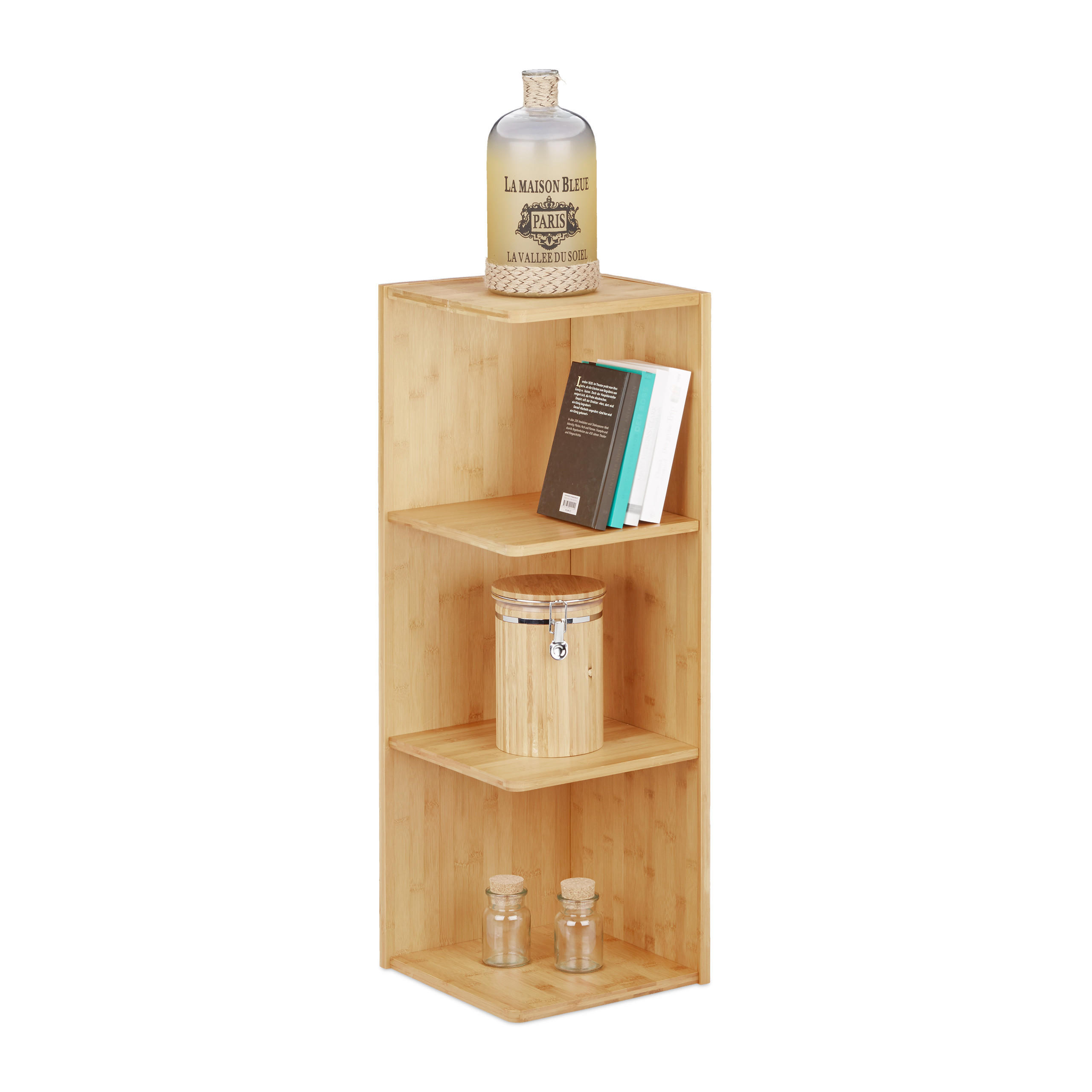 ECKREGAL - Hellbraun, Holz (29/85.5/29cm) - Relaxdays