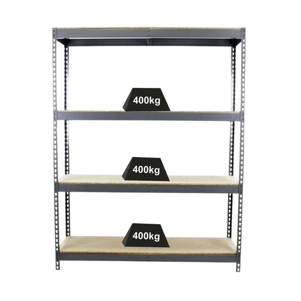 SCHWERLASTREGAL BIG WOOD YETI FOUR | HxBxT 200x120x60cm | Fachlast 400kg | Grau - Grau, Metall (120/200/60cm) - PROREGAL